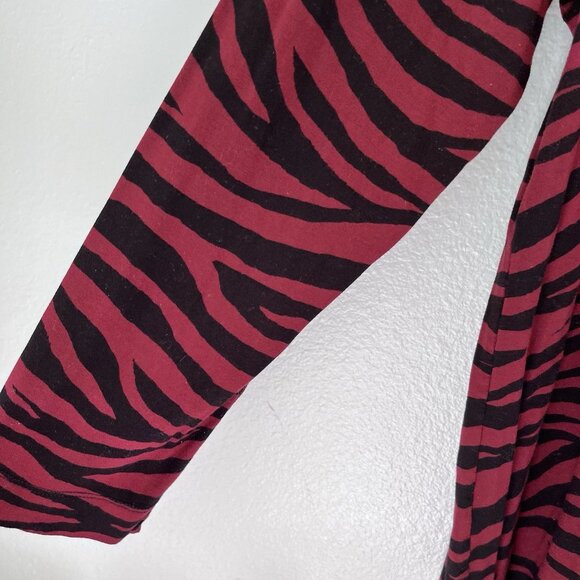 Chicos Womens Size 3 Black Red Animal Print Long Sleeve Top Blouse - Picture 3 of 6